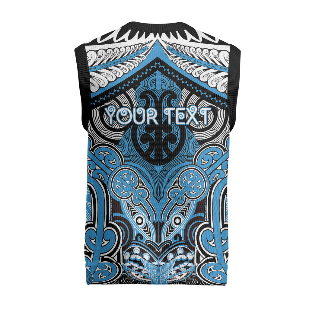 Aotearoa Iwi Ngati Kahungunu Personalised Christmas Knitted V-Neck Vest Maori Kowhaiwhai Pattern