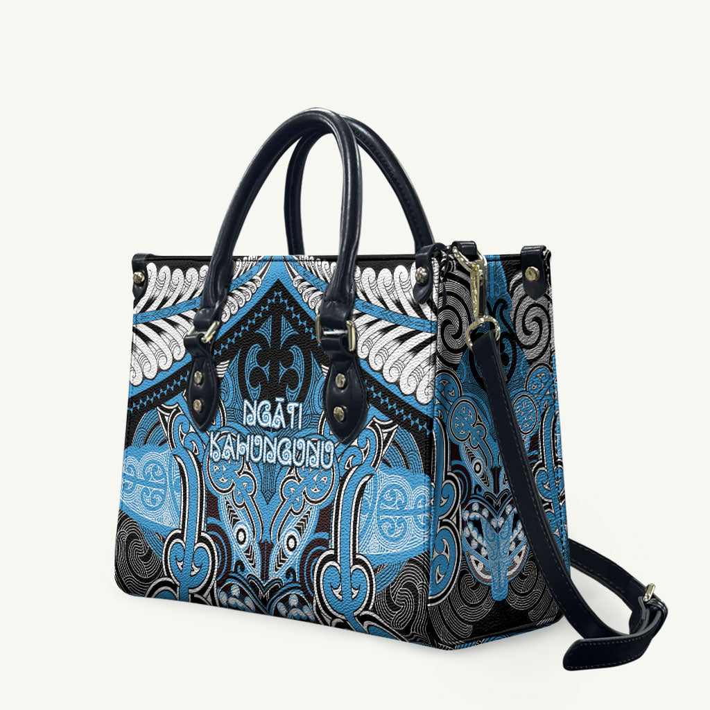 Aotearoa Iwi Ngati Kahungunu Leather Bag Maori Kowhaiwhai Pattern