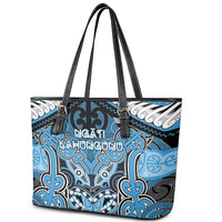 Aotearoa Iwi Ngati Kahungunu Leather Tote Bag Maori Kowhaiwhai Pattern