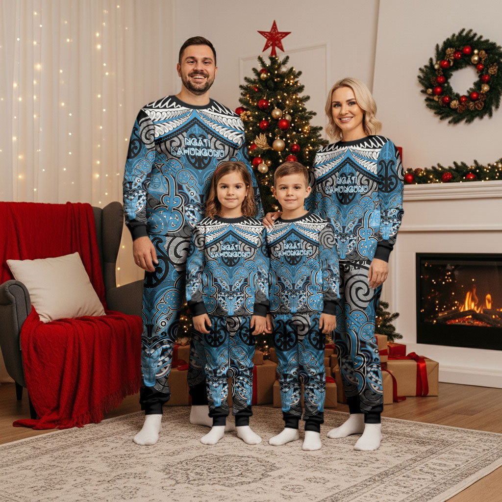 Aotearoa Iwi Ngati Kahungunu Personalised Christmas Pajama Set Maori Kowhaiwhai Pattern