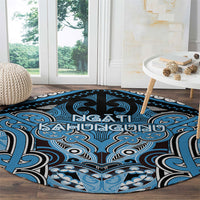 Aotearoa Iwi Ngati Kahungunu Round Carpet Maori Kowhaiwhai Pattern