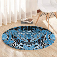 Aotearoa Iwi Ngati Kahungunu Round Carpet Maori Kowhaiwhai Pattern