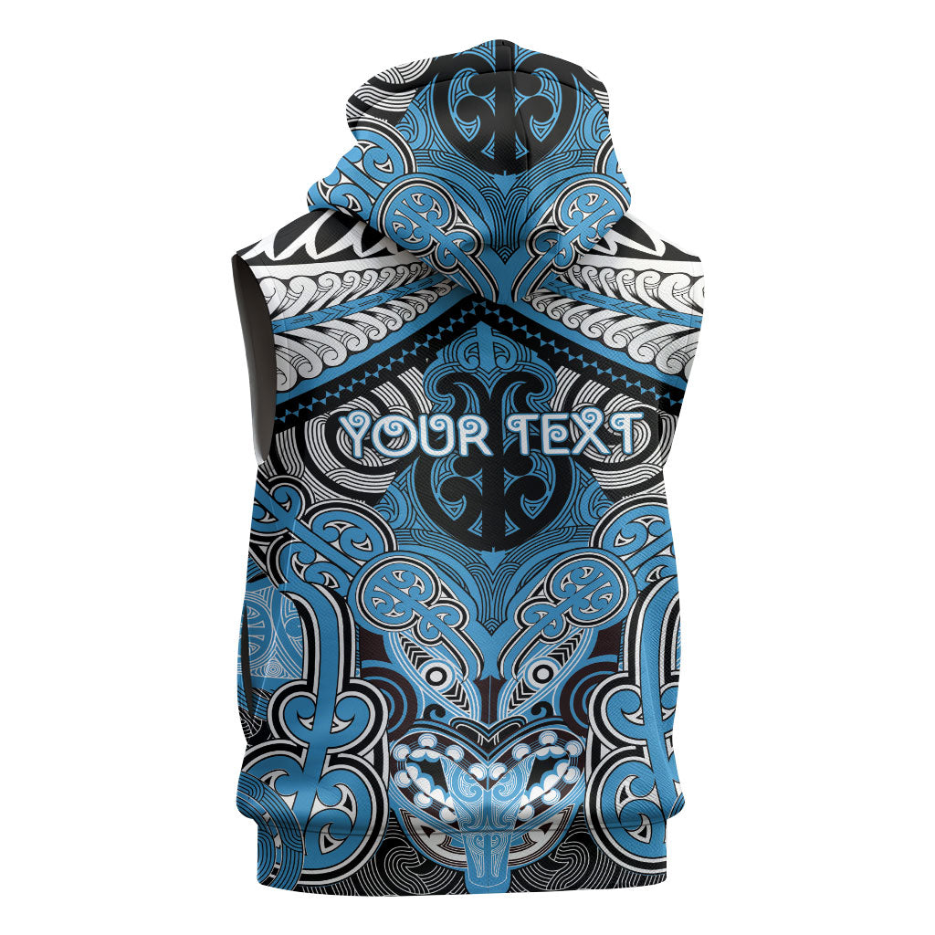 Aotearoa Iwi Ngati Kahungunu Personalised Sleeveless Hoodie Maori Kowhaiwhai Pattern