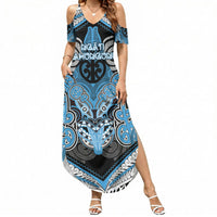 Aotearoa Iwi Ngati Kahungunu Personalised Summer Maxi Dress Maori Kowhaiwhai Pattern