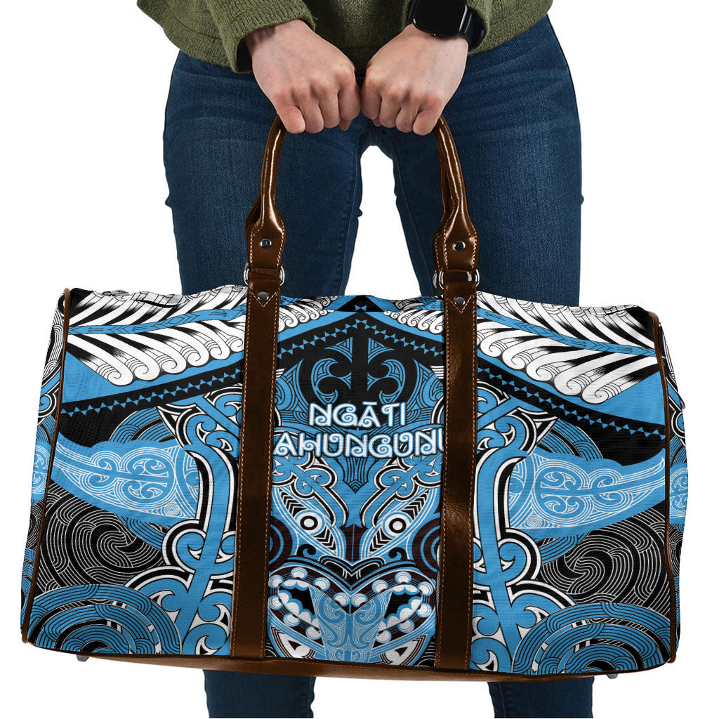 Aotearoa Iwi Ngati Kahungunu Travel Bag Maori Kowhaiwhai Pattern LT19 Blue - Polynesian Pride
