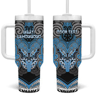 Aotearoa Iwi Ngati Kahungunu Personalised Tumbler With Handle Maori Kowhaiwhai Pattern