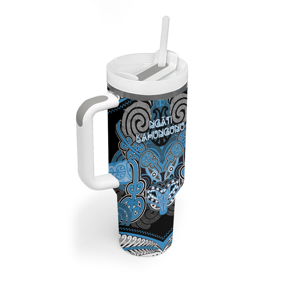 Aotearoa Iwi Ngati Kahungunu Personalised Tumbler With Handle Maori Kowhaiwhai Pattern