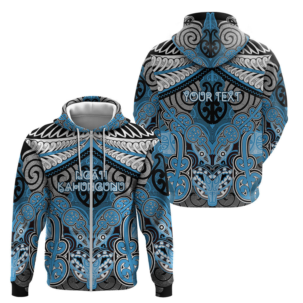 Aotearoa Iwi Ngati Kahungunu Personalised Zip Hoodie Maori Kowhaiwhai Pattern