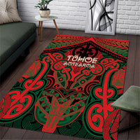 Aotearoa Iwi Tuhoe Area Rug Maori Kowhaiwhai Pattern LT19 Red - Polynesian Pride