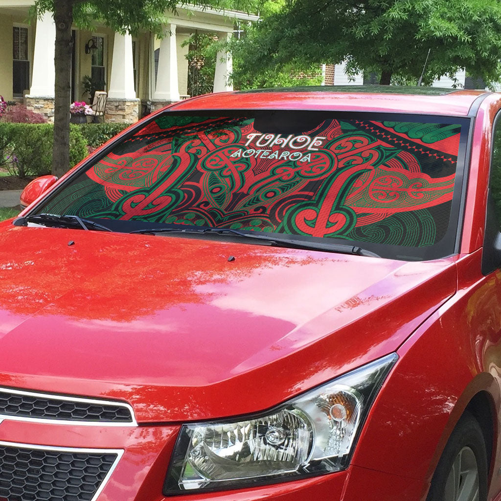 Aotearoa Iwi Tuhoe Auto Sun Shade Maori Kowhaiwhai Pattern LT19 - Polynesian Pride