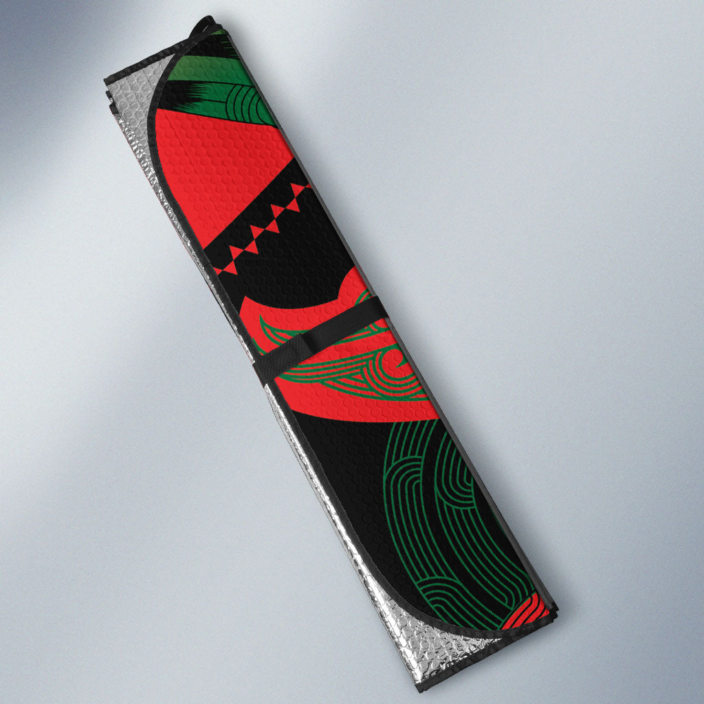 Aotearoa Iwi Tuhoe Auto Sun Shade Maori Kowhaiwhai Pattern LT19 - Polynesian Pride