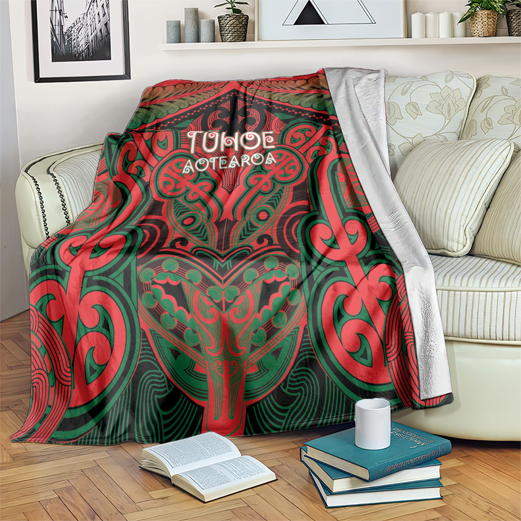 Aotearoa Iwi Tuhoe Blanket Maori Kowhaiwhai Pattern LT19 Red - Polynesian Pride