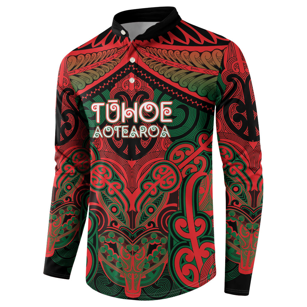 Aotearoa Iwi Tuhoe Personalised Button Sweatshirt Maori Kowhaiwhai Pattern LT19 - Polynesian Pride
