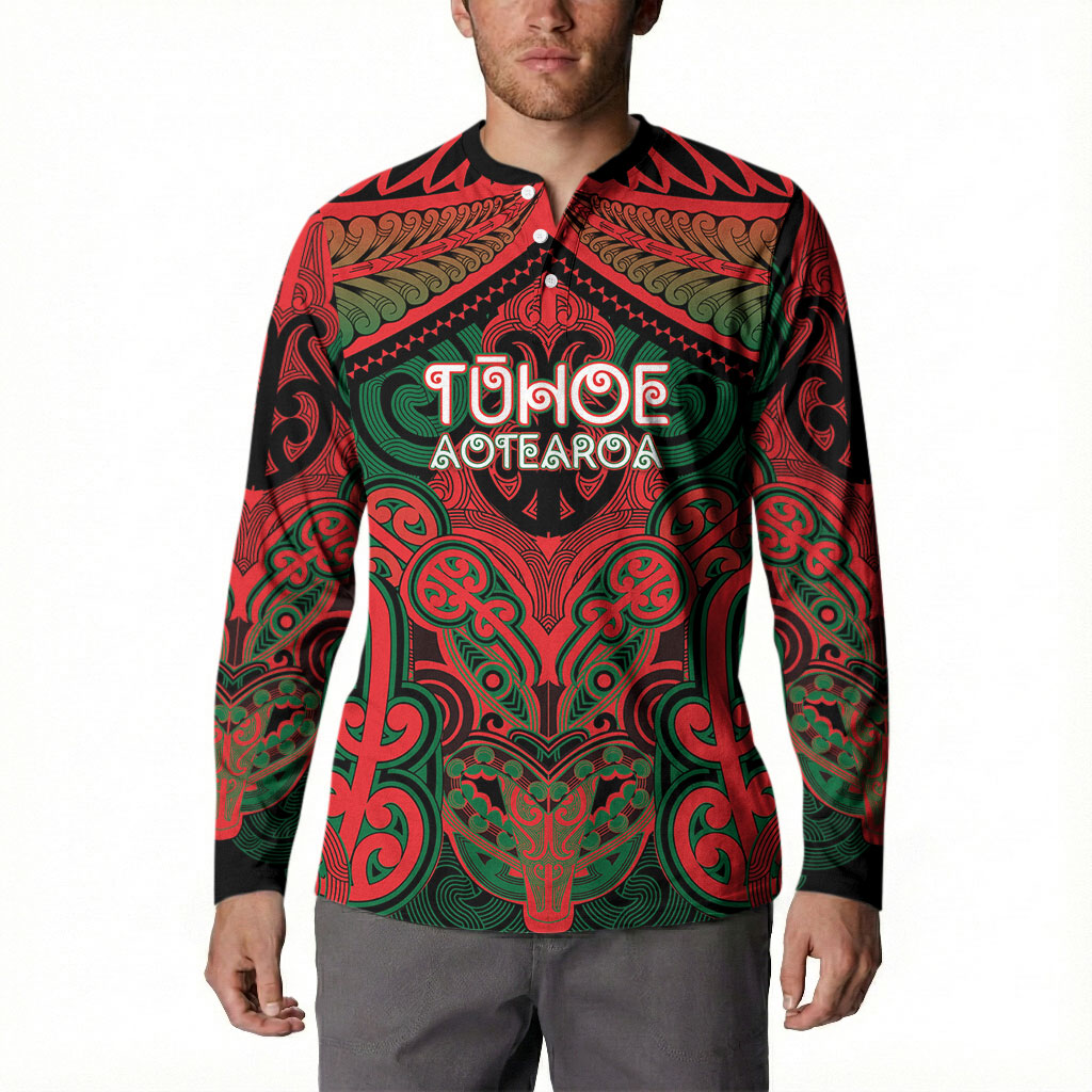 Aotearoa Iwi Tuhoe Personalised Button Sweatshirt Maori Kowhaiwhai Pattern LT19 - Polynesian Pride