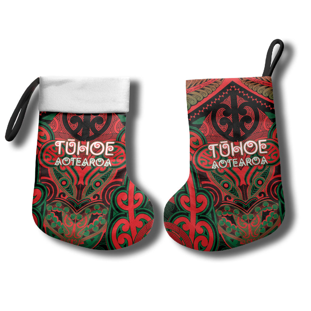 Aotearoa Iwi Tuhoe Personalised Christmas Stocking Maori Kowhaiwhai Pattern