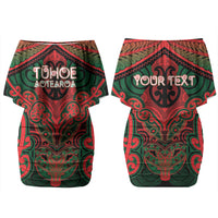 Aotearoa Iwi Tuhoe Personalised Couples Matching Off Shoulder Short Dress and Hawaiian Shirt Maori Kowhaiwhai Pattern