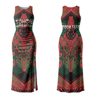 Aotearoa Iwi Tuhoe Personalised Couples Matching Tank Maxi Dress and Long Sleeve Button Shirt Maori Kowhaiwhai Pattern