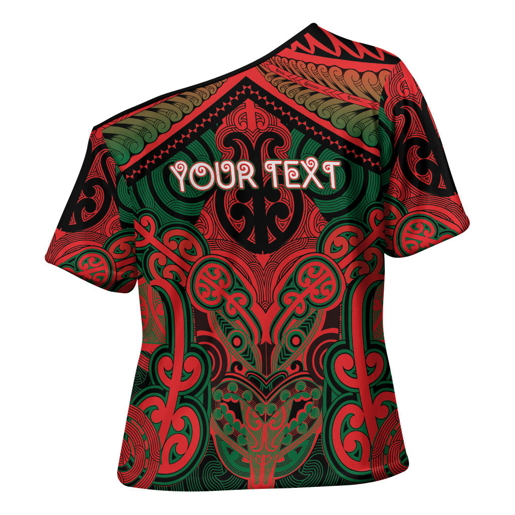 Aotearoa Iwi Tuhoe Personalised Cross Shoulder Shirt Maori Kowhaiwhai Pattern