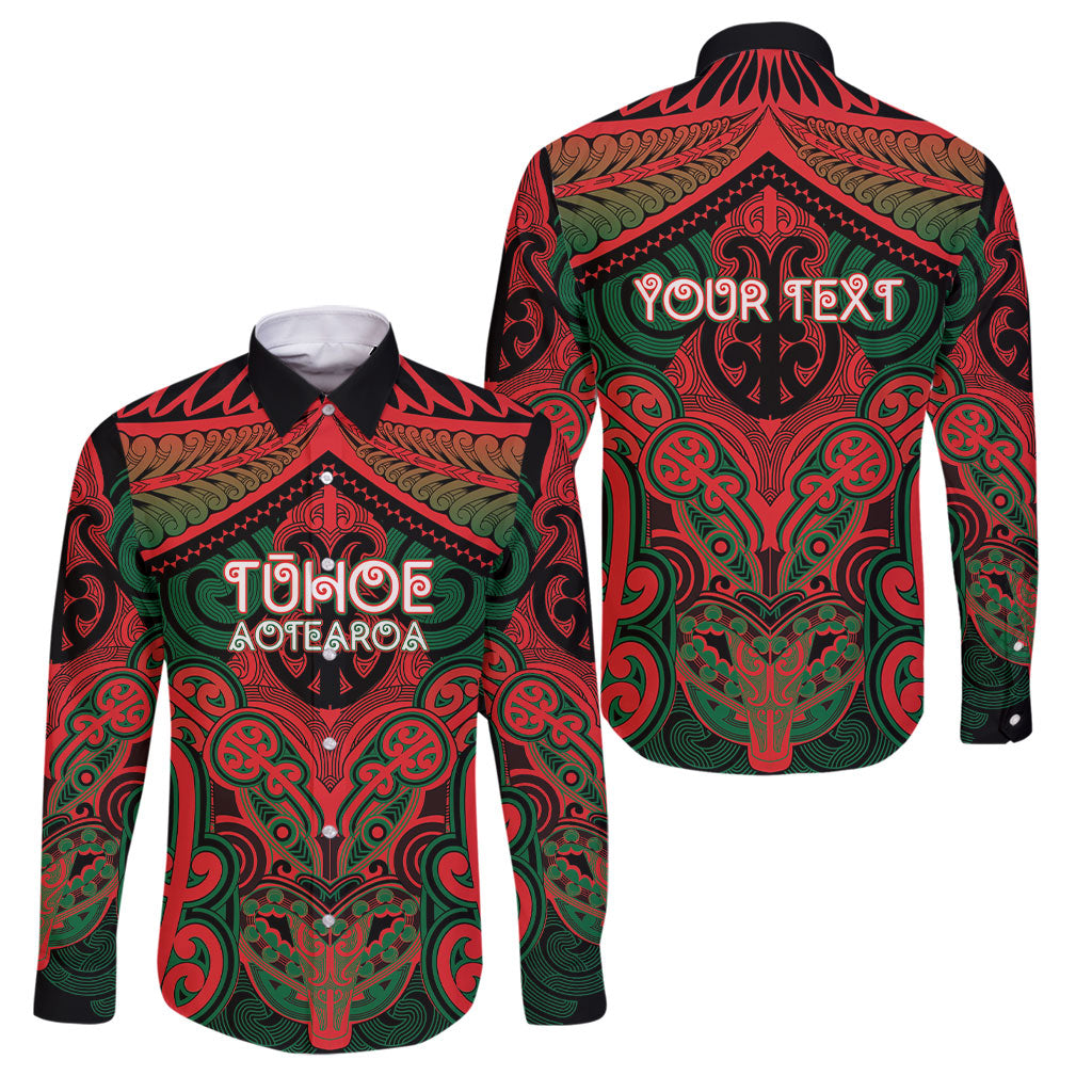 Aotearoa Iwi Tuhoe Personalised Family Matching Off Shoulder Maxi Dress and Hawaiian Shirt Maori Kowhaiwhai Pattern