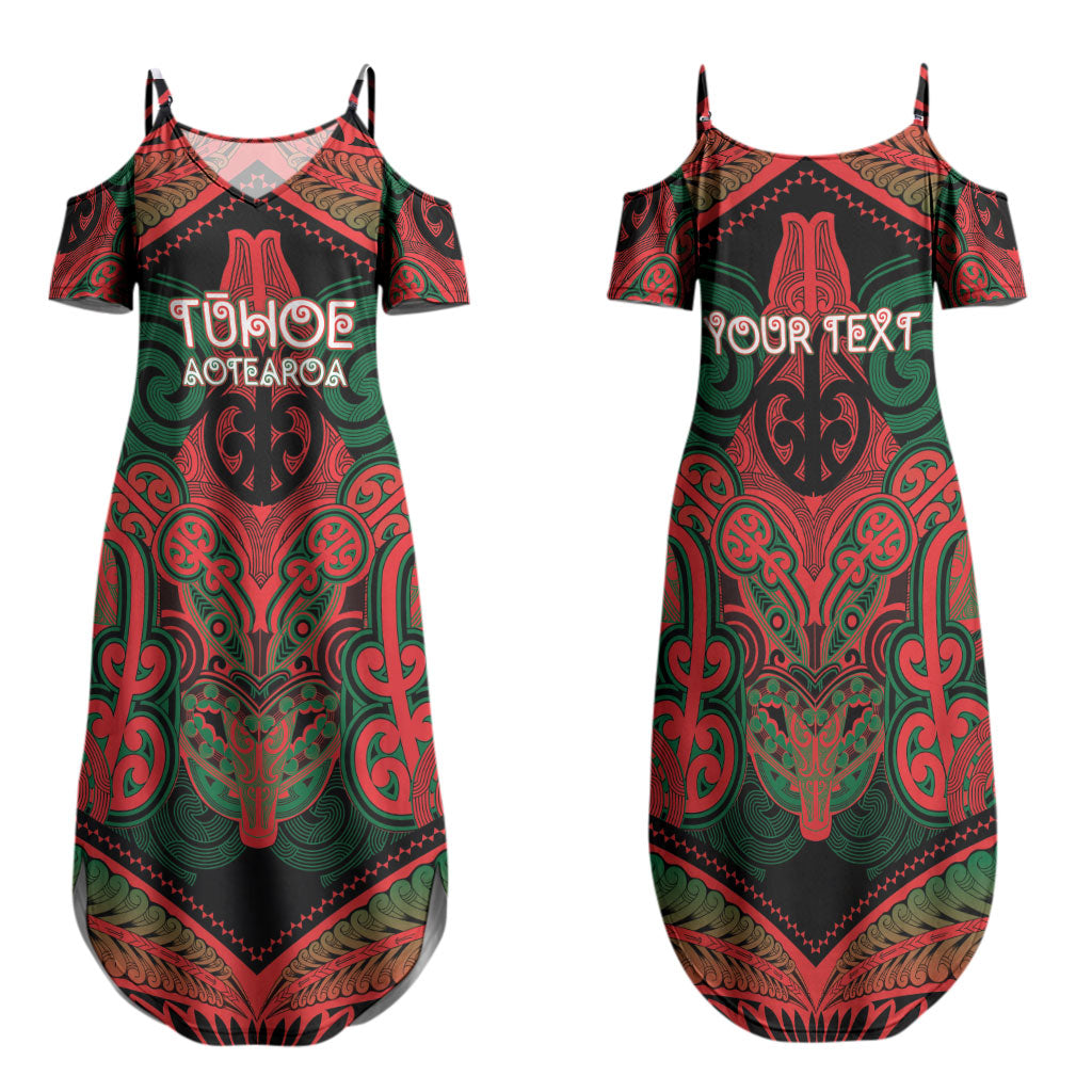 Aotearoa Iwi Tuhoe Personalised Family Matching Summer Maxi Dress and Hawaiian Shirt Maori Kowhaiwhai Pattern