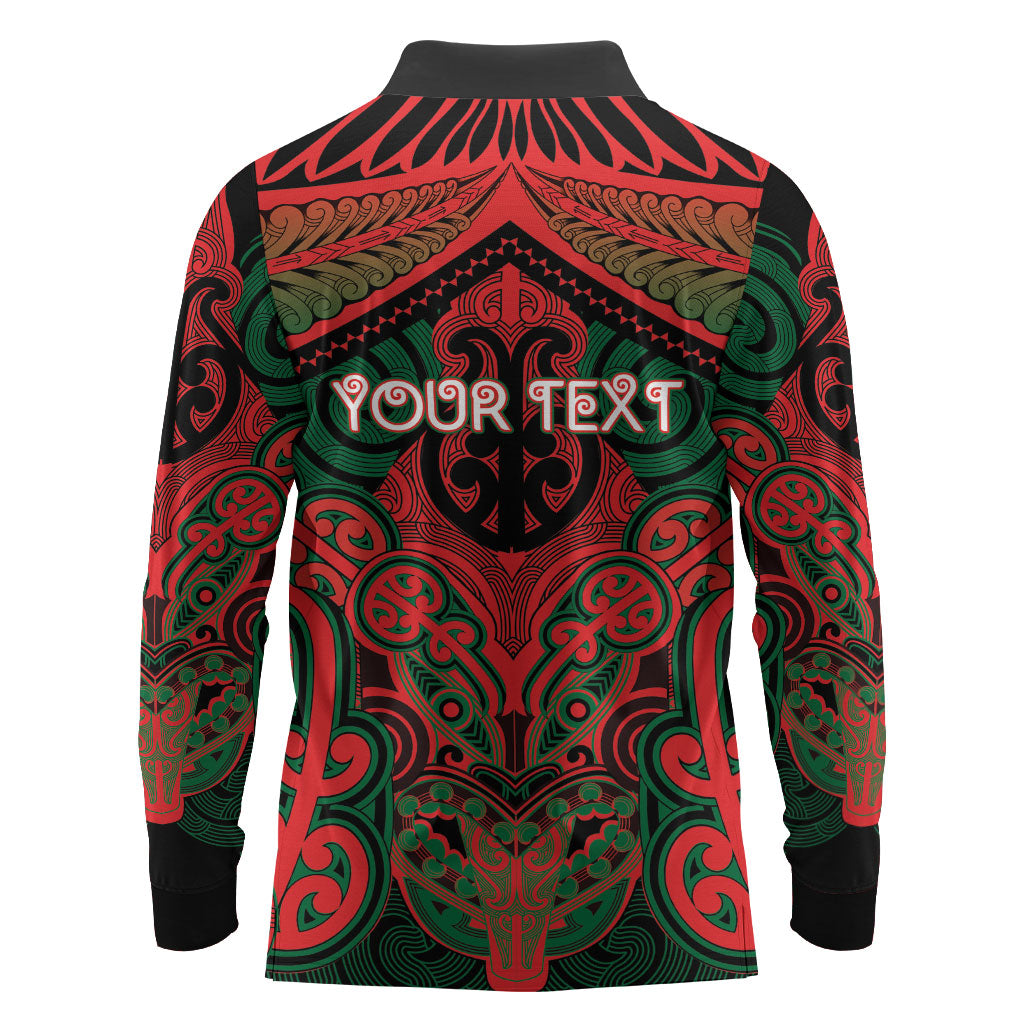 Aotearoa Iwi Tuhoe Personalised Long Sleeve Polo Shirt Maori Kowhaiwhai Pattern