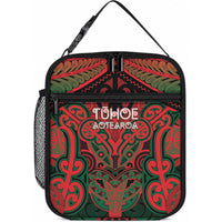 Aotearoa Iwi Tuhoe Lunch Bag Maori Kowhaiwhai Pattern LT19 10.2 × 8.3 × 4.3 inch Red - Polynesian Pride