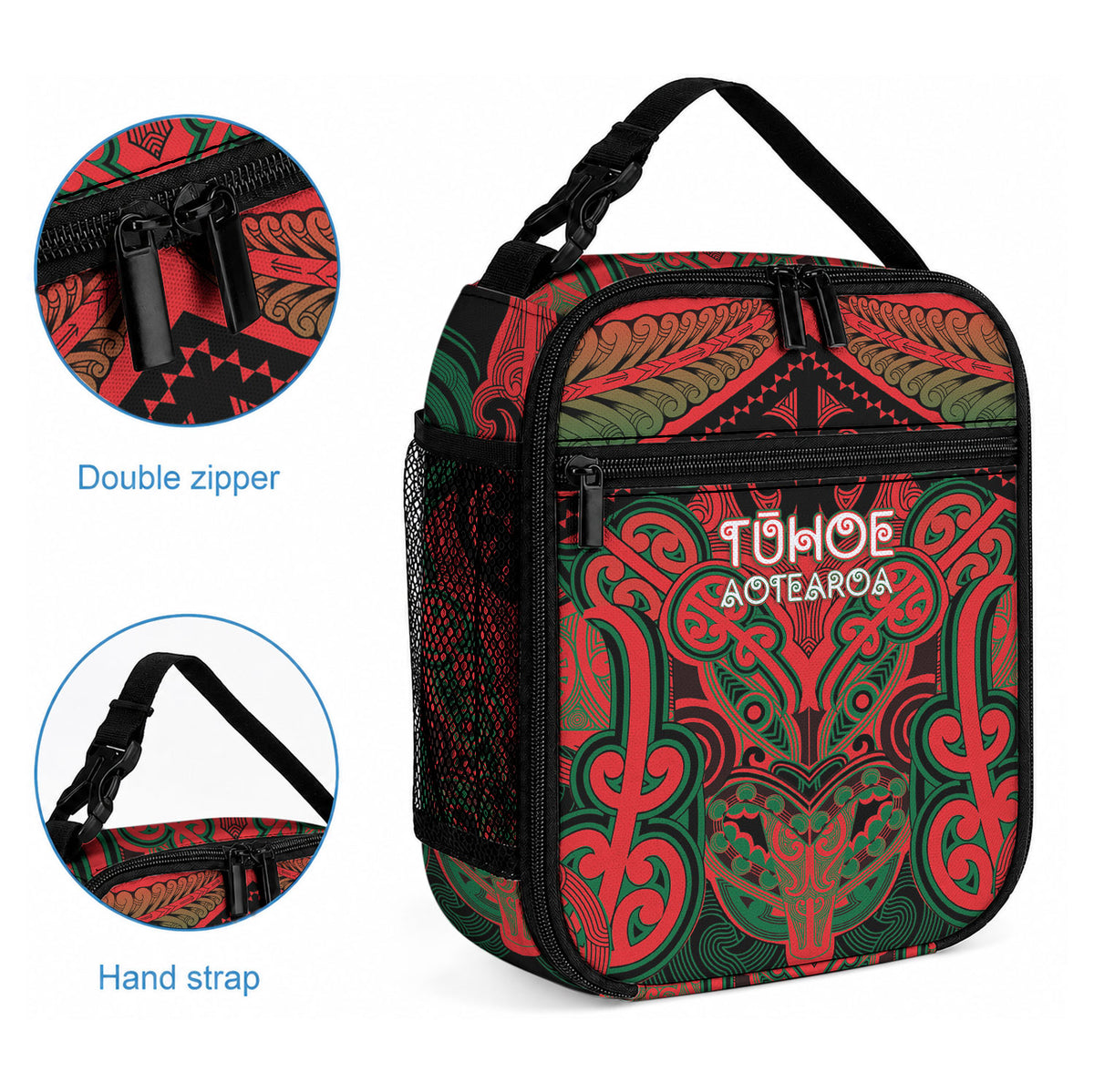 Aotearoa Iwi Tuhoe Lunch Bag Maori Kowhaiwhai Pattern LT19 - Polynesian Pride