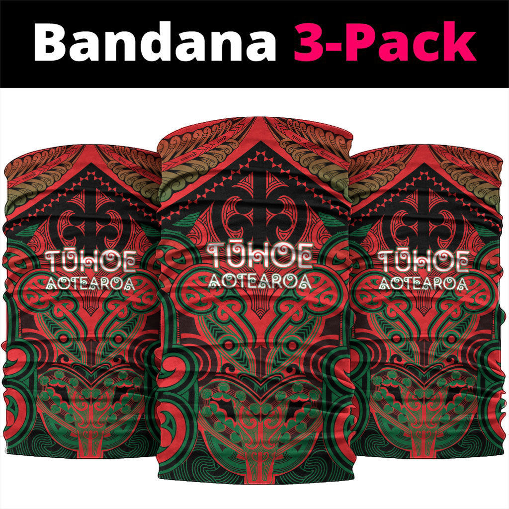 Aotearoa Iwi Tuhoe Neck Gaiter Maori Kowhaiwhai Pattern LT19 package One Size: 25*50cm Red - Polynesian Pride