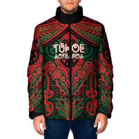 Aotearoa Iwi Tuhoe Personalised Padded Jacket Maori Kowhaiwhai Pattern LT19 Men Red - Polynesian Pride