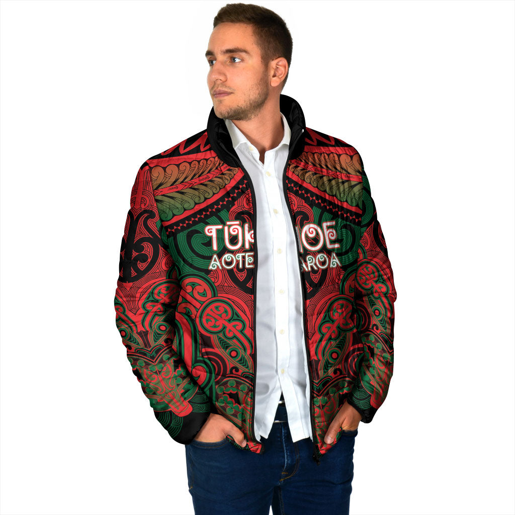 Aotearoa Iwi Tuhoe Personalised Padded Jacket Maori Kowhaiwhai Pattern LT19 - Polynesian Pride