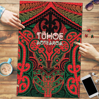Aotearoa Iwi Tuhoe Puzzle Maori Kowhaiwhai Pattern LT19 Red - Polynesian Pride