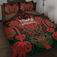Aotearoa Iwi Tuhoe Quilt Bed Set Maori Kowhaiwhai Pattern LT19 Red - Polynesian Pride