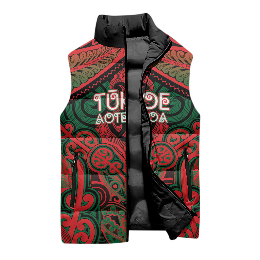 Aotearoa Iwi Tuhoe Personalised Sleeveless Puffer Jacket Maori Kowhaiwhai Pattern