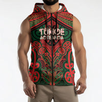 Aotearoa Iwi Tuhoe Personalised Sleeveless Zip Hoodie Maori Kowhaiwhai Pattern