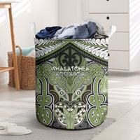 Aotearoa Iwi Whakatohea Laundry Basket Maori Kowhaiwhai Pattern LT19 Olive Green - Polynesian Pride