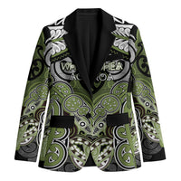 Aotearoa Iwi Whakatohea Personalised Blazer Maori Kowhaiwhai Pattern LT19 Unisex Olive Green - Polynesian Pride