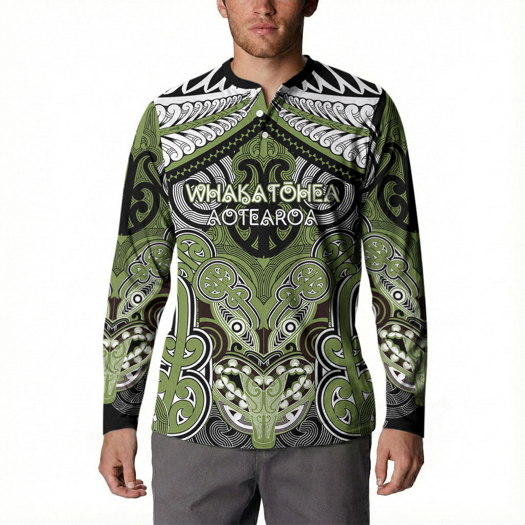 Aotearoa Iwi Whakatohea Personalised Button Sweatshirt Maori Kowhaiwhai Pattern LT19 - Polynesian Pride