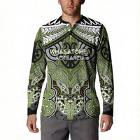 Aotearoa Iwi Whakatohea Personalised Button Sweatshirt Maori Kowhaiwhai Pattern LT19 - Polynesian Pride
