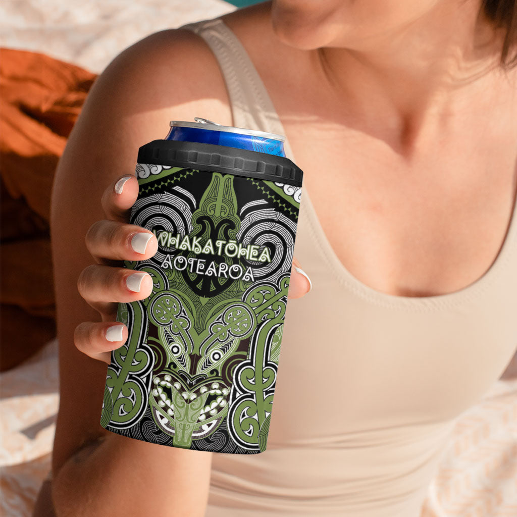 Aotearoa Iwi Whakatohea Personalised 4 in 1 Can Cooler Tumbler Maori Kowhaiwhai Pattern