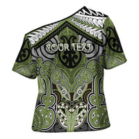 Aotearoa Iwi Whakatohea Personalised Cross Shoulder Shirt Maori Kowhaiwhai Pattern