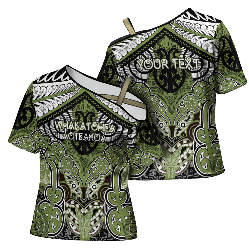 Aotearoa Iwi Whakatohea Personalised Cross Shoulder Shirt Maori Kowhaiwhai Pattern