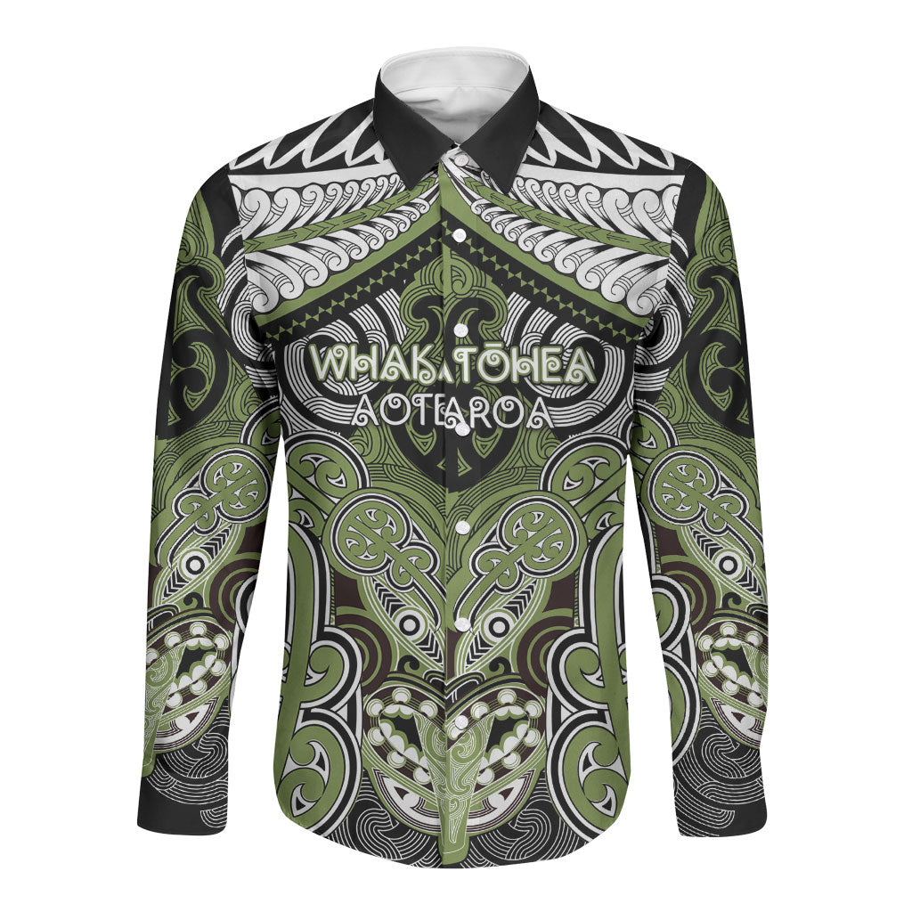 Aotearoa Iwi Whakatohea Personalised Long Sleeve Button Shirt Maori Kowhaiwhai Pattern