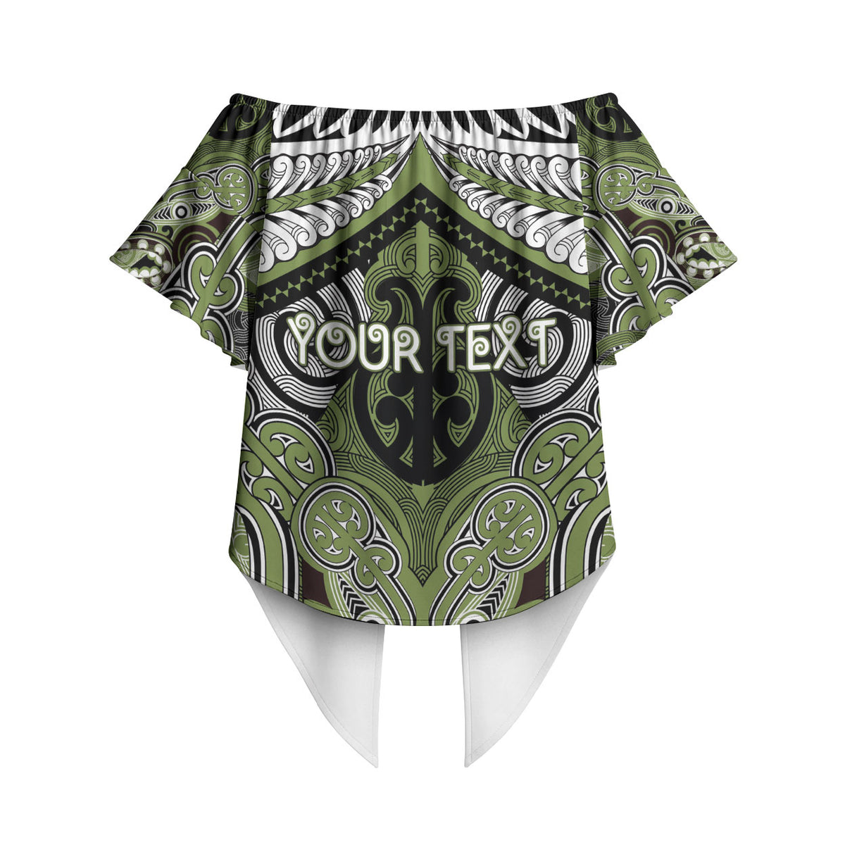 Aotearoa Iwi Whakatohea Personalised Off Shoulder Wrap Waist Top Maori Kowhaiwhai Pattern