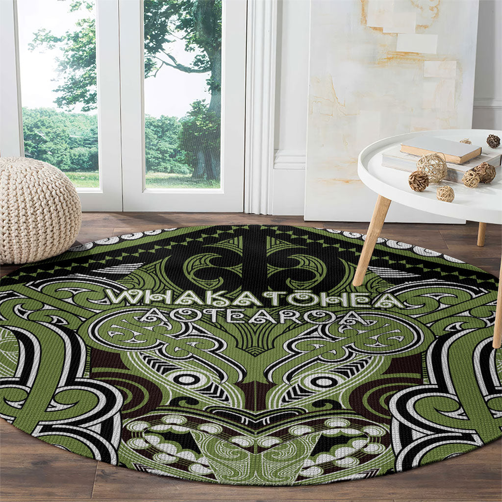 Aotearoa Iwi Whakatohea Round Carpet Maori Kowhaiwhai Pattern LT19 - Polynesian Pride