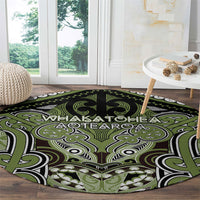 Aotearoa Iwi Whakatohea Round Carpet Maori Kowhaiwhai Pattern LT19 - Polynesian Pride