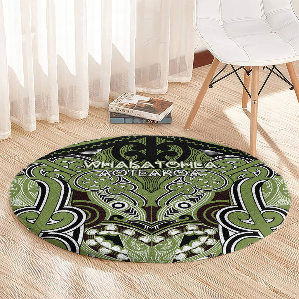 Aotearoa Iwi Whakatohea Round Carpet Maori Kowhaiwhai Pattern LT19 - Polynesian Pride
