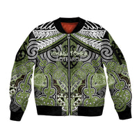 Aotearoa Iwi Whakatohea Personalised Sleeve Zip Bomber Jacket Maori Kowhaiwhai Pattern