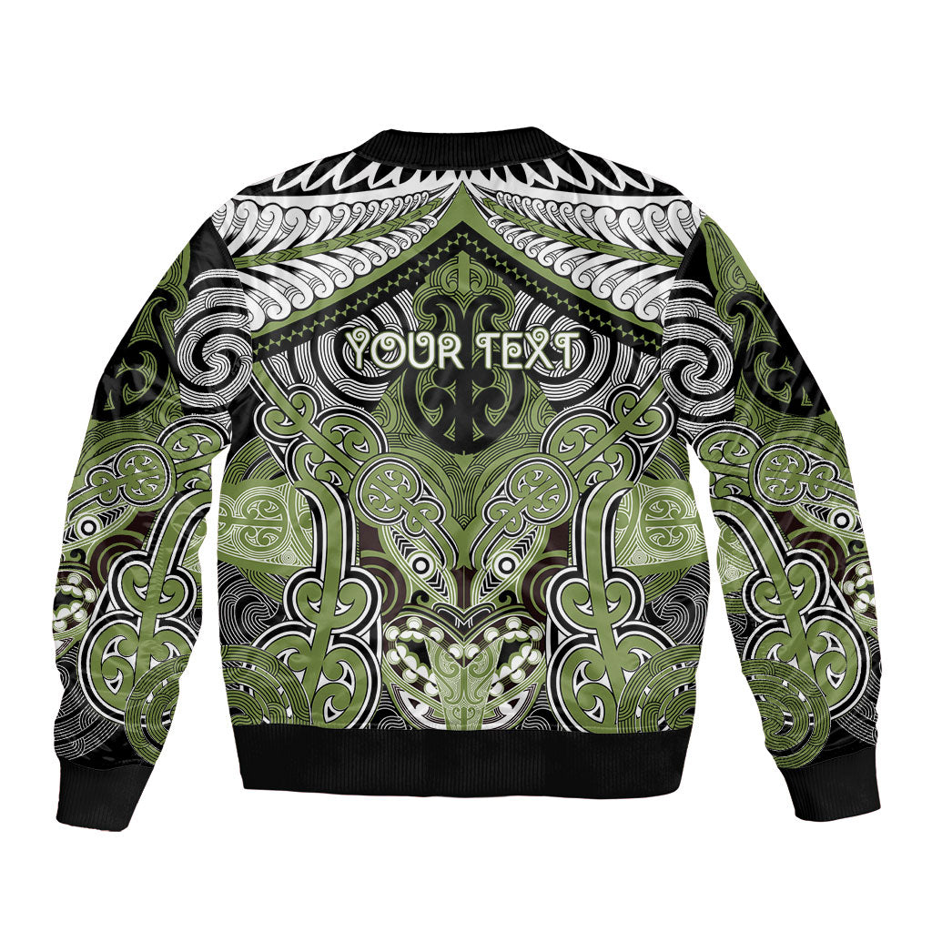 Aotearoa Iwi Whakatohea Personalised Sleeve Zip Bomber Jacket Maori Kowhaiwhai Pattern