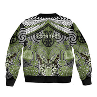 Aotearoa Iwi Whakatohea Personalised Sleeve Zip Bomber Jacket Maori Kowhaiwhai Pattern