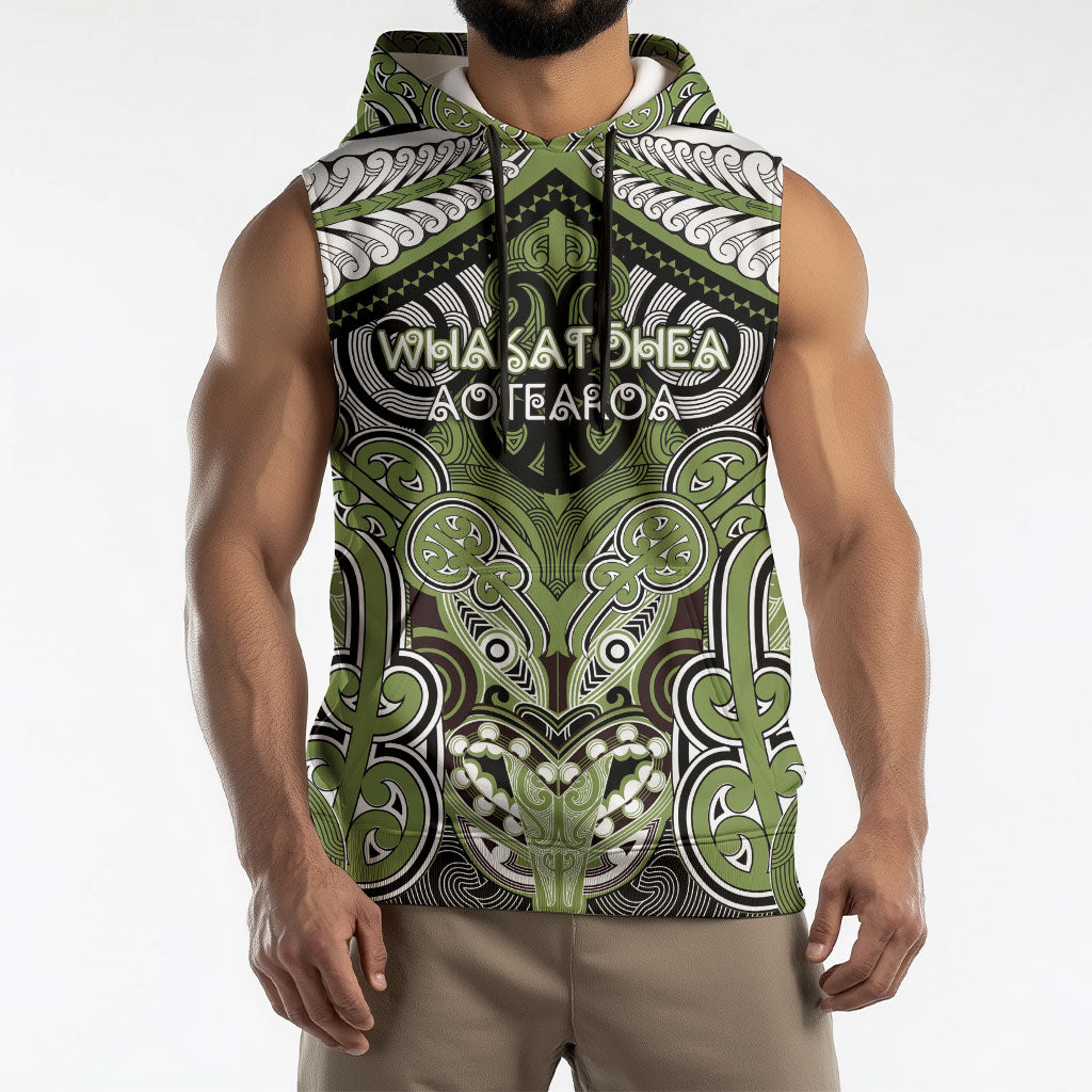 Aotearoa Iwi Whakatohea Personalised Sleeveless Hoodie Maori Kowhaiwhai Pattern